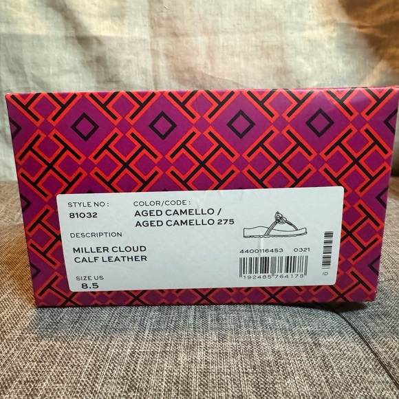 Tory Burch Miller Cloud Calf Leather Aged Camello Size 8.5 - Picture 7 of 7